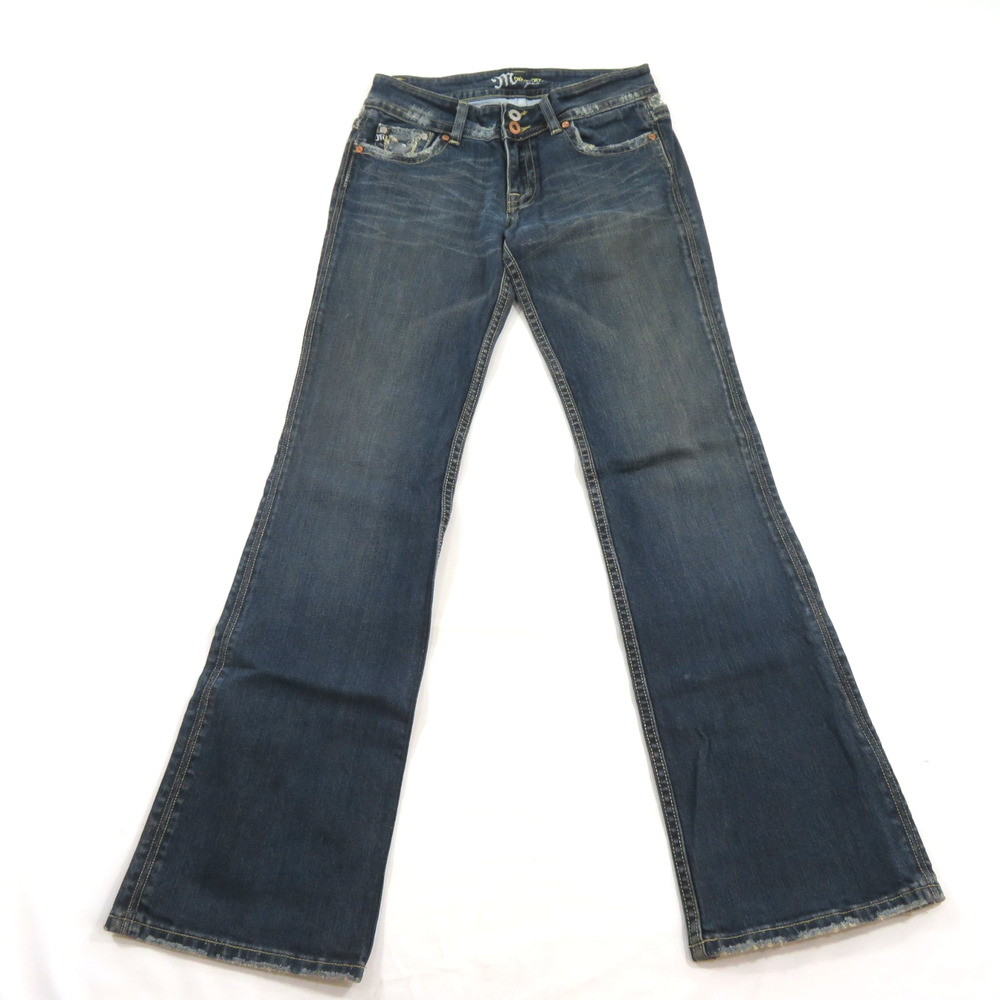 Miss Me Blue Jeans JP4ZZ1C Boot Kansas Color Rhinestones Sz 28 Measured 29x32